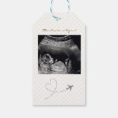 Gold Globe Passport Travel Baby Shower Cadeaulabel (Achterkant)