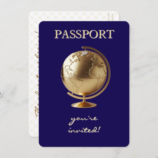 Gold Globe Passport Travel Books for Baby Informatiekaartje (Voorkant / Achterkant)