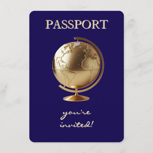 Gold Globe Passport Travel Books for Baby Informatiekaartje (Voorkant)