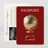 Gold Globe Passport Travel Books for Baby Informatiekaartje (Voorkant / Achterkant)