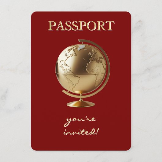 Gold Globe Passport Travel Books for Baby Informatiekaartje (Voorkant)