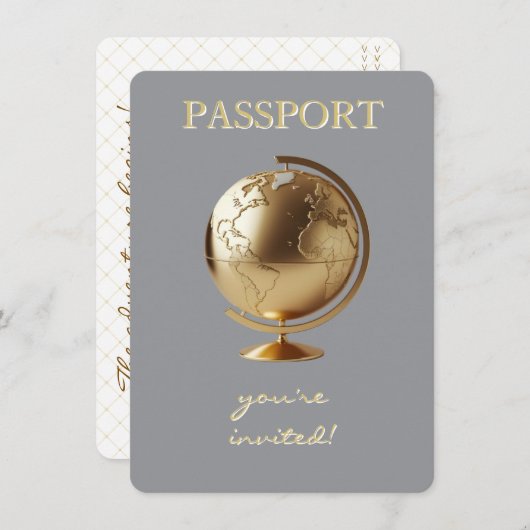 Gold Globe Passport Travel Books for Baby Informatiekaartje (Voorkant / Achterkant)