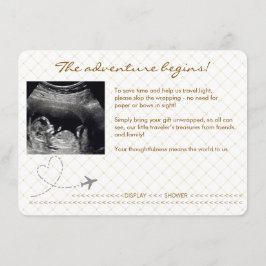 Gold Globe Passport Travel Display Shower Informatiekaartje