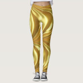 Gold Glossy Popular Leggings (Voorkant)