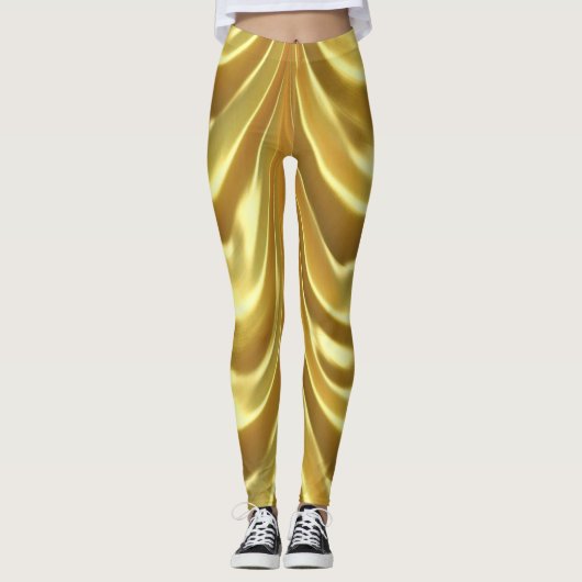 Gold Glossy Popular Leggings (Voorkant)