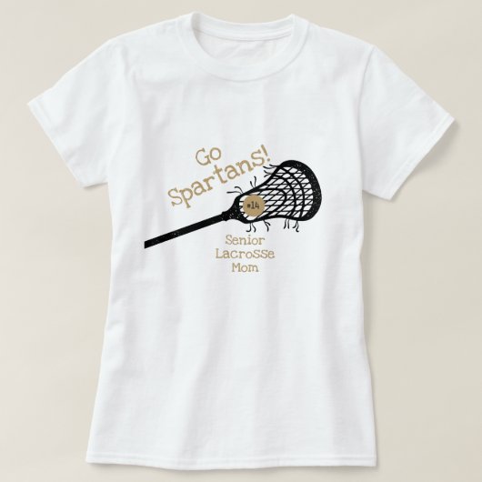 Gold Go Team Lacrosse mama T-shirt (Design voorkant)