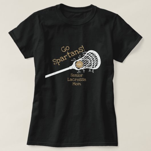 Gold Go Team Lacrosse mama T-shirt (Design voorkant)