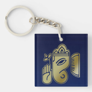 Gold Goddess Ganesha - Acrylische Sleutelhanger