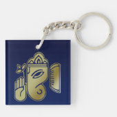 Gold Goddess Ganesha - Acrylische Sleutelhanger (Achterkant)