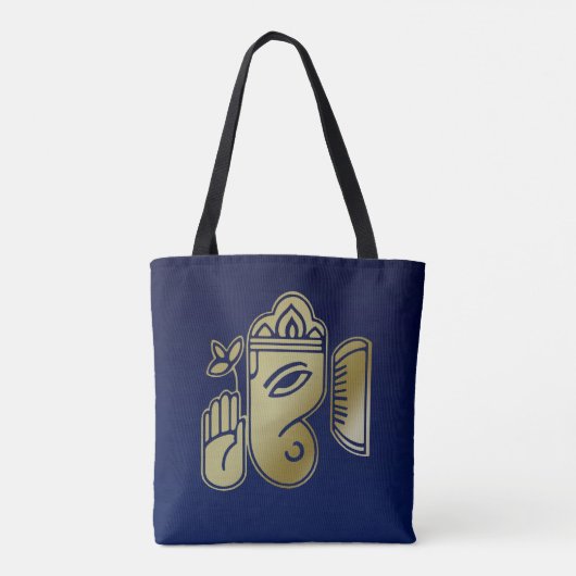 Gold Goddess Ganesha - All-Over-Print Canvas tas (Achterkant)