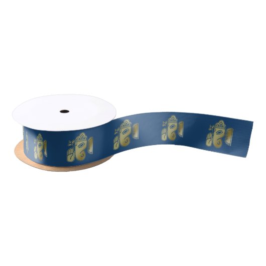 Gold Goddess Ganesha - Ribbon Satijnen Lint (Spoel)