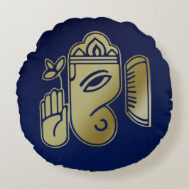 Gold Goddess Ganesha - Round Pillow Rond Kussen