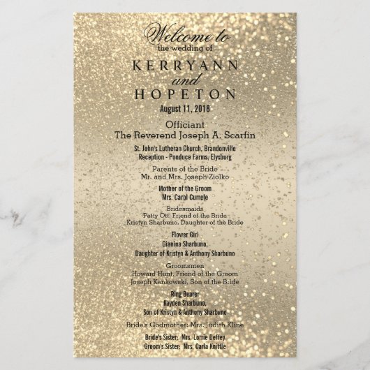 Gold & Gold Glitter - Programma (Voorkant)
