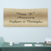 Gold Golden 50th Jubileum Party Elegant Spandoek (Beurs)