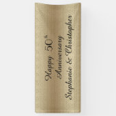 Gold Golden 50th Jubileum Party Elegant Spandoek (Verticaal)