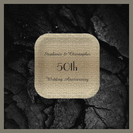 Gold Golden 50th Wedding Jubileum, Names Papieren Bordje