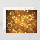 Gold Golden Bubble Light Art Briefkaart (Voorkant / Achterkant)