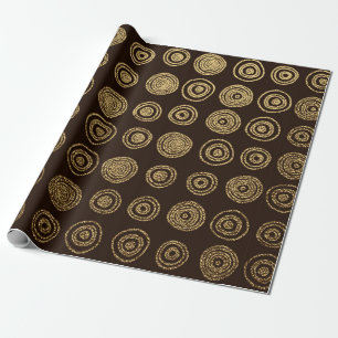 Gold Golden, met de hand getekend patroon met cirk Cadeaupapier