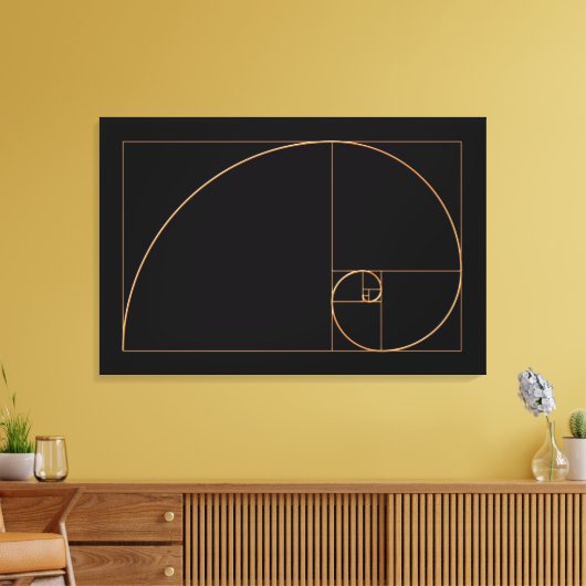 Gold Golden Spiral Canvas Afdruk (Insitu (Woonkamer))