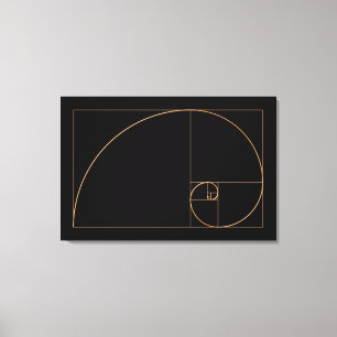 Gold Golden Spiral Canvas Afdruk