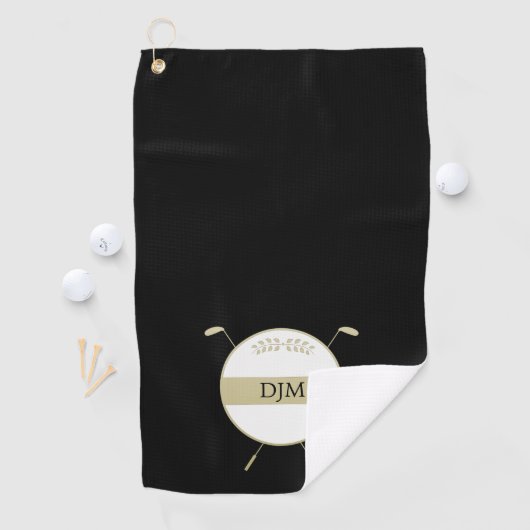 Gold Golf Clubs Monogram Golfhanddoek (Insitu)