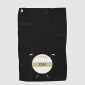 Gold Golf Clubs Monogram Golfhanddoek (Voorkant)