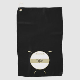 Gold Golf Clubs Monogram Golfhanddoek