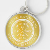 Gold Golf Hole in One Classic Personalized Sleutelhanger (Voorkant)