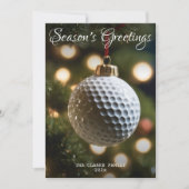 Gold Golf Seizoen Groeten Kerstmis Feestdagenkaart (Voorkant)