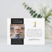 Gold Golfer foto sympathie begrafenis Bedankkaart (Staand voorkant)