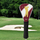 Gold Golfer op Maroon White Golfheadcover
