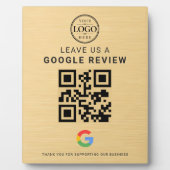 Gold Google Review Logo Tabletop Display Fotoplaat (Voorkant)
