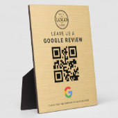 Gold Google Review Logo Tabletop Display Fotoplaat (Zijkant)