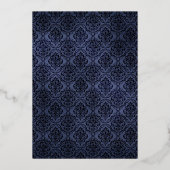 Gold Gothic Floral Wedding Folie Uitnodiging (Achterkant)