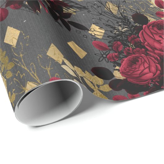 Gold Gothic Grunge Kerstmis Pattern Cadeaupapier (Rol Hoek)