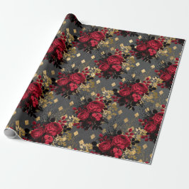 Gold Gothic Grunge Kerstmis Pattern Cadeaupapier
