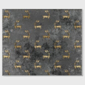 Gold Gothic Grunge-kerstrendierpatroon Cadeaupapier (Vlak)