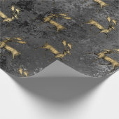 Gold Gothic Grunge-kerstrendierpatroon Cadeaupapier (Hoek)