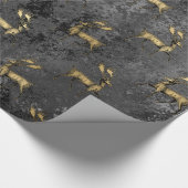 Gold Gothic Grunge-kerstrendierpatroon Cadeaupapier (Hoek)