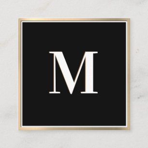 Gold gradiënt achtergrond Monogram Vierkante Visitekaartje