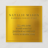 Gold gradiënt achtergrond | Monogram Vierkante Visitekaartje (Achterkant)