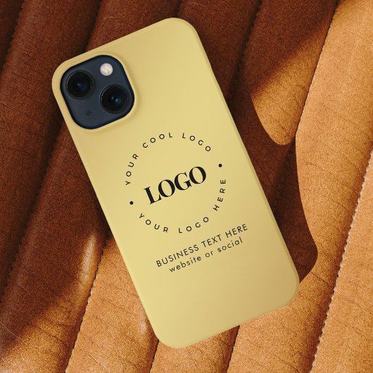 Gold Gradient Business Company Custom Logo & Text iPhone Hoesje