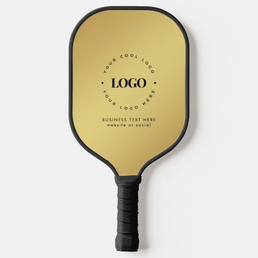 Gold Gradient Business Company Custom Logo & Text Pickleball Paddle (Achterkant)