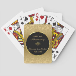 Gold Gradient Damask- Jubileum Pokerkaarten