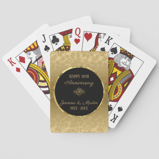 Gold Gradient Damask- Jubileum Pokerkaarten (Achterkant)