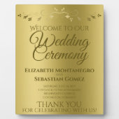 Gold Gradient & Filigree Elegant Wedding Welkom Fotoplaat (Voorkant)