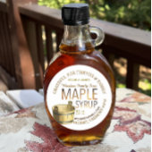 Gold Gradient Maple Syrup Label met Sap Bucket