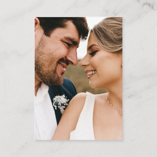 Gold gradiënt QR-code Foto van de Details Wedding  Informatiekaartje (Achterkant)