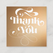 Gold gradiënt retro manuscriptorde dank u vierkante visitekaartje (Voorkant)