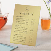 Gold gradiënt toevoegen Logo prijslijst schoonheid Reclamebord Met Voetstuk (Insitu)